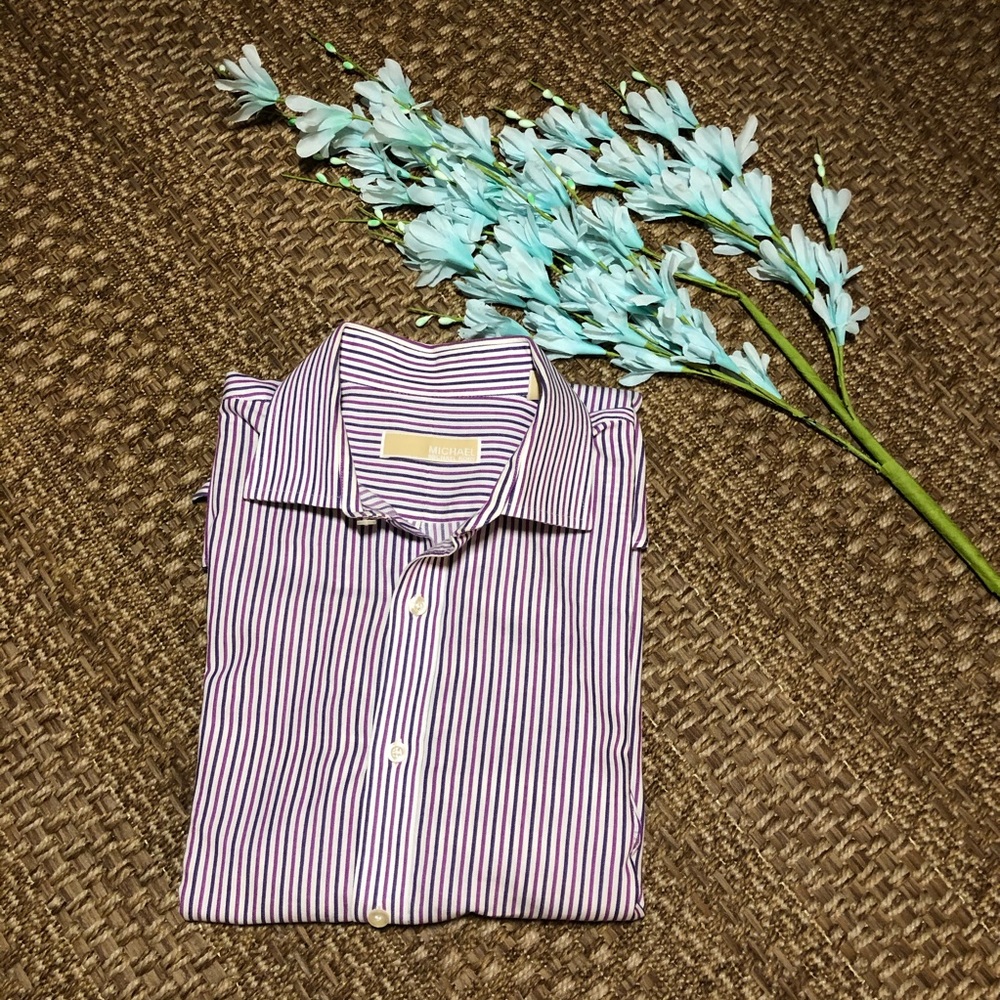 Michael Kors  Stripe Purple Men’s‎ Shirt